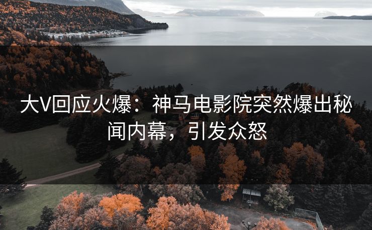 大V回应火爆：神马电影院突然爆出秘闻内幕，引发众怒